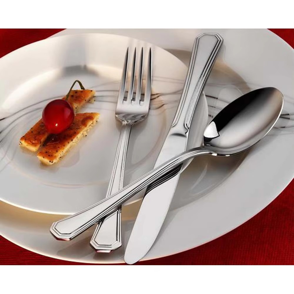 DINUO hotel restaurant carved stainless steel silver tableware set satin tableware set JYDNUO-L-052