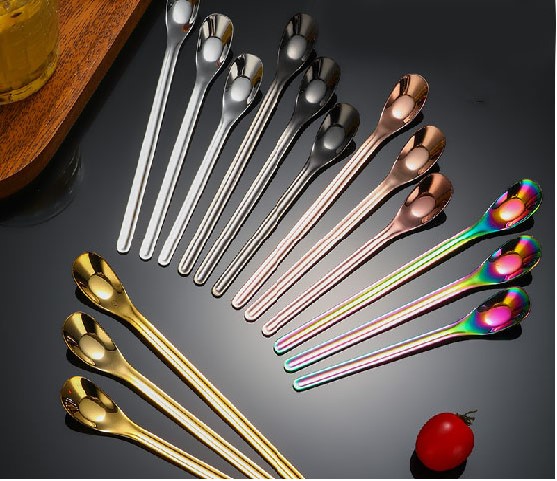 DINUO优质镜面抛光家用不锈钢元宝勺平底勺JYDN-L-081