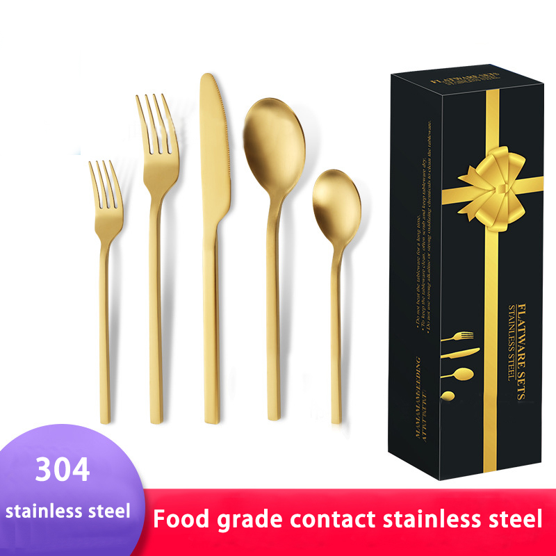 DINUO30 piece matte Western style knife, fork, spoon, main five piece cutlery gift box JYDN-L-208