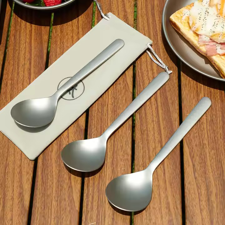 DINUO pure titanium camping picnic spoon travel ultra lightweight carrying JYDN-L-160