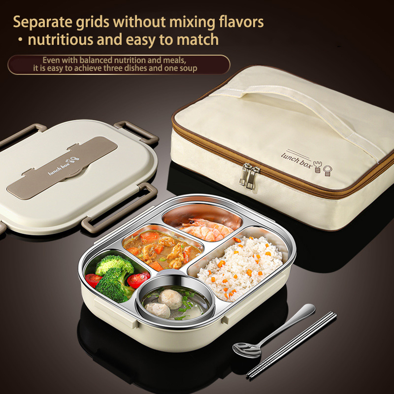 DINUO Insulated Sealed Portable Lunch Box Student 304 Stainless Steel Bento Box JYDN-L-262