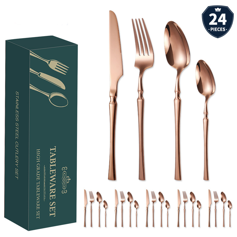 DINUO Small Waist Stainless Steel Knife, Fork, Spoon cutlery set of 24 pieces JYDN-L-199