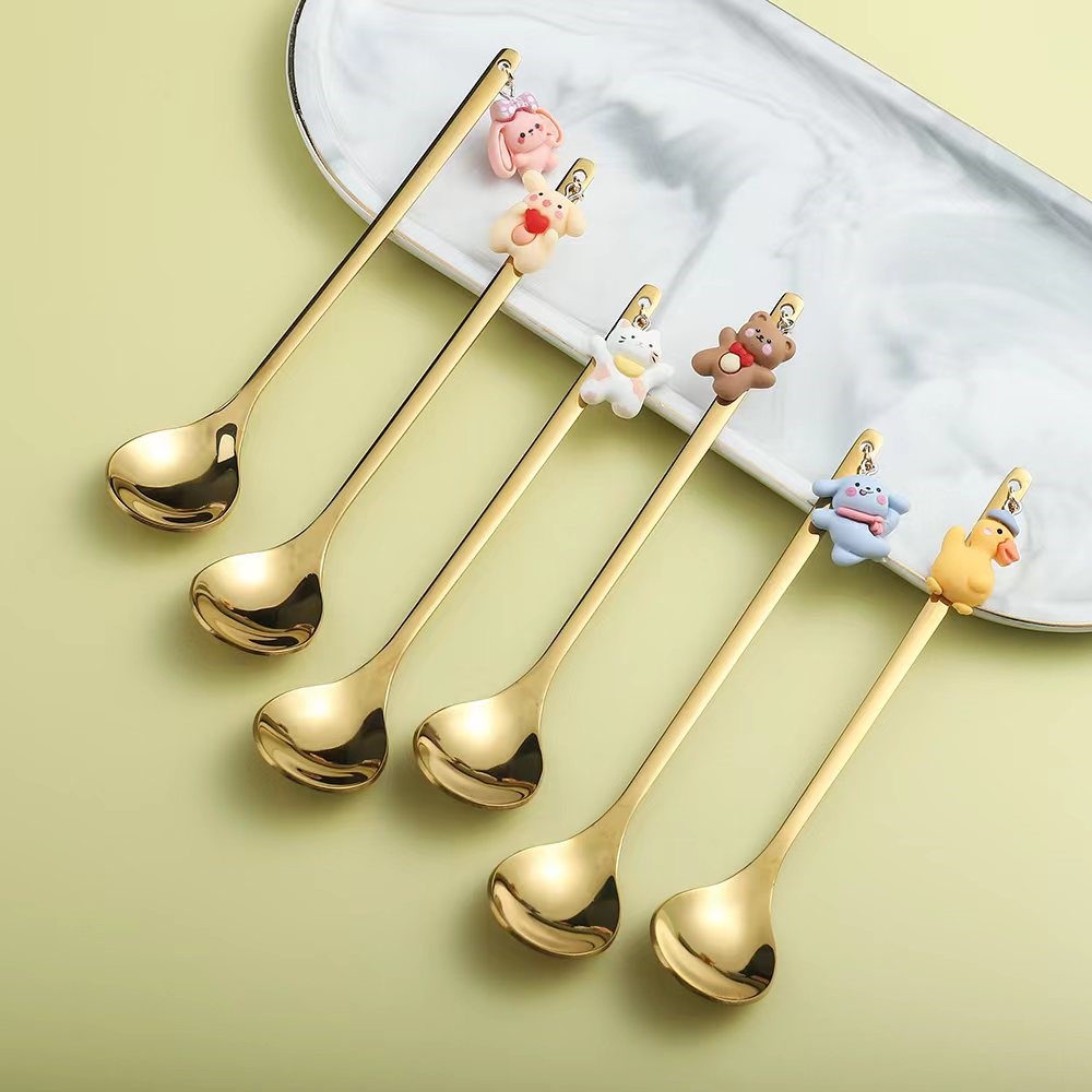 DINUO Creative Cartoon Cute Dessert Pendant Stainless Steel Tableware Coffee Stir Spoon JYDN-L-110