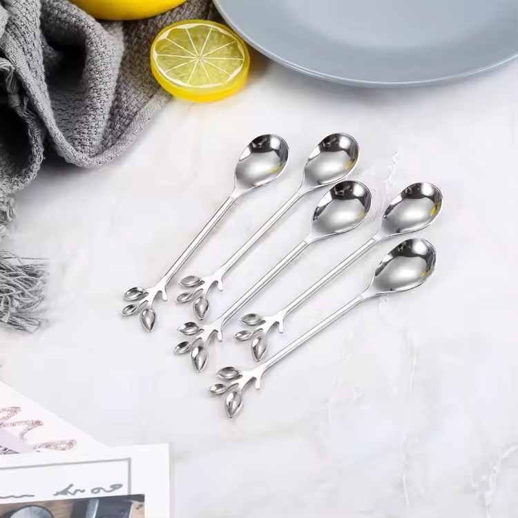 DINUO leaf cartoon tea spoon, coffee spoon, dessert fruit fork JYDN-L-020