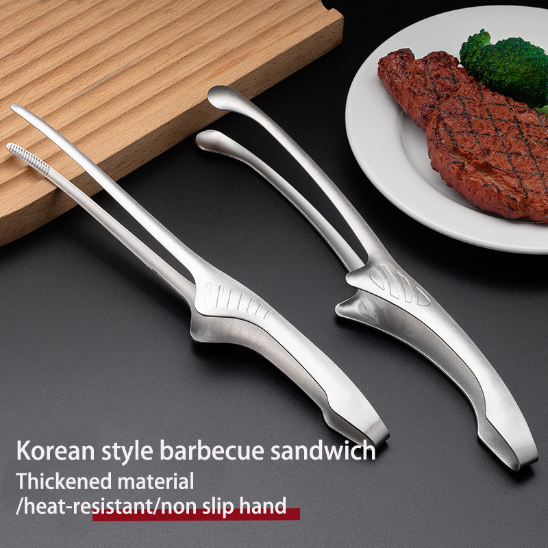DINUO Korean style stainless steel self-service food clip barbecue meat clip JYDN-L-258