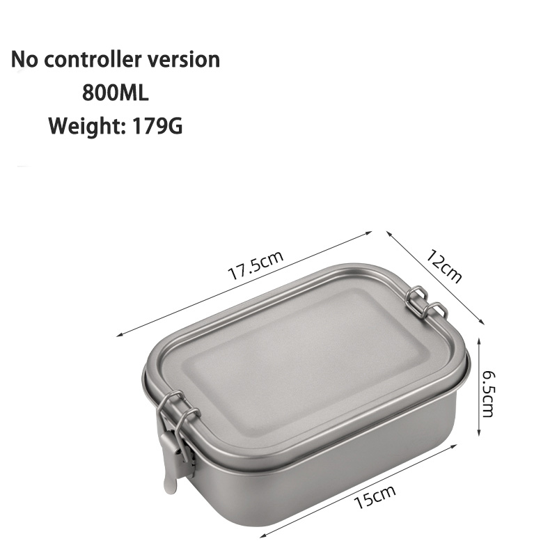 DINUO Titanium Lunch Box Bento Box Metal Lunch Box Food Clip Leak proof JYDN-L-114