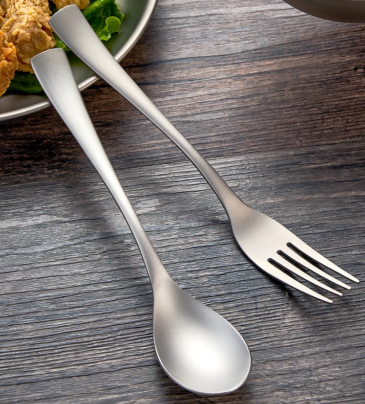 DINUO pure titanium picnic camping outdoor portable spoon and fork cutlery set JYDN-L-158