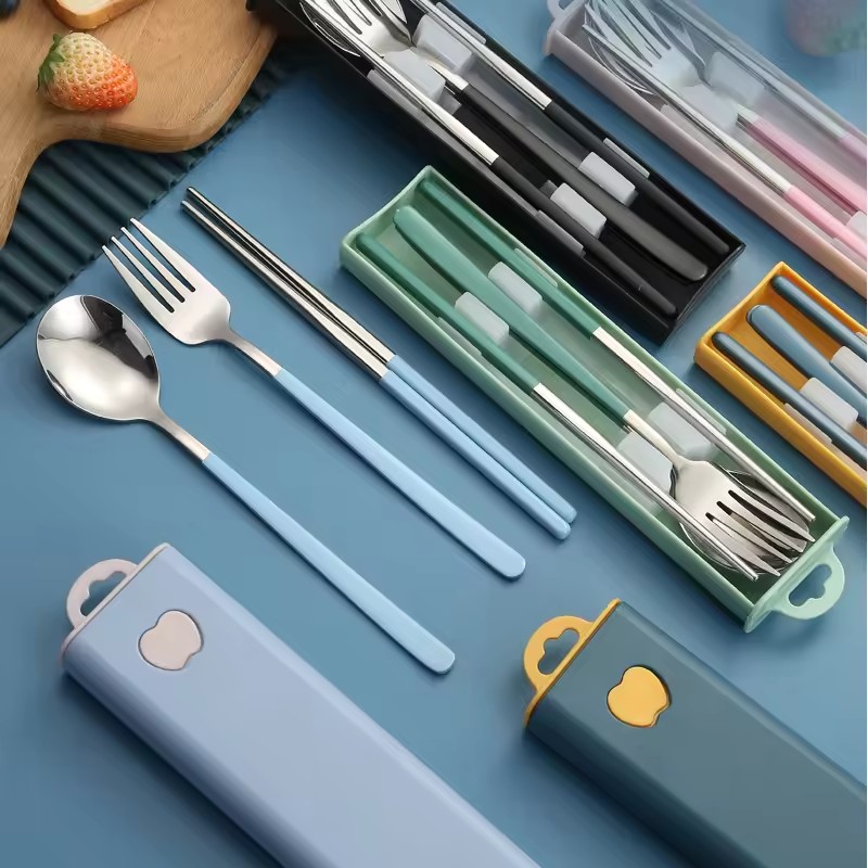 DINUO High Quality Travel Portable Tableware Set with Spoon and Fork Chopsticks JYDN-L-015