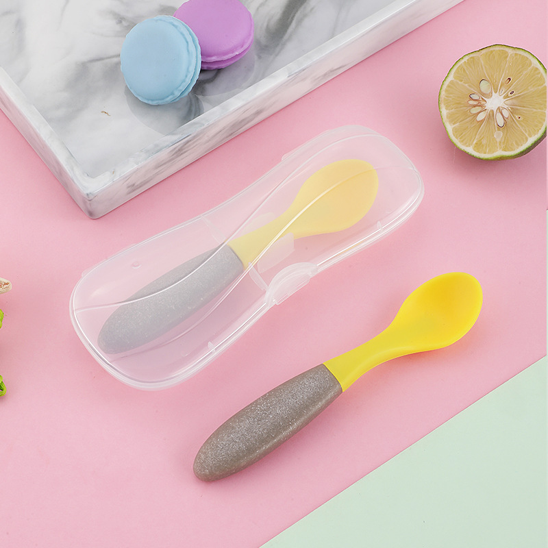 DINUO Silicone Soft Spoon Tableware Box Baby Creative Newborn Water Feeding Spoon JYDN-L-243